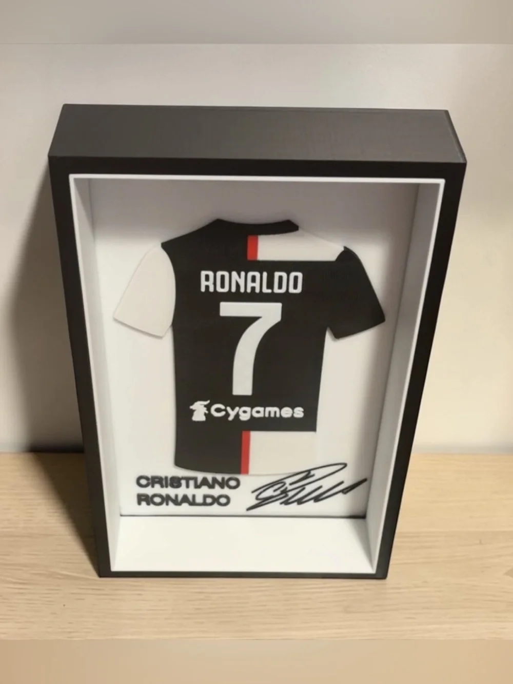 Juventus ronaldo #7 3d jersey display box soccer wall decor|